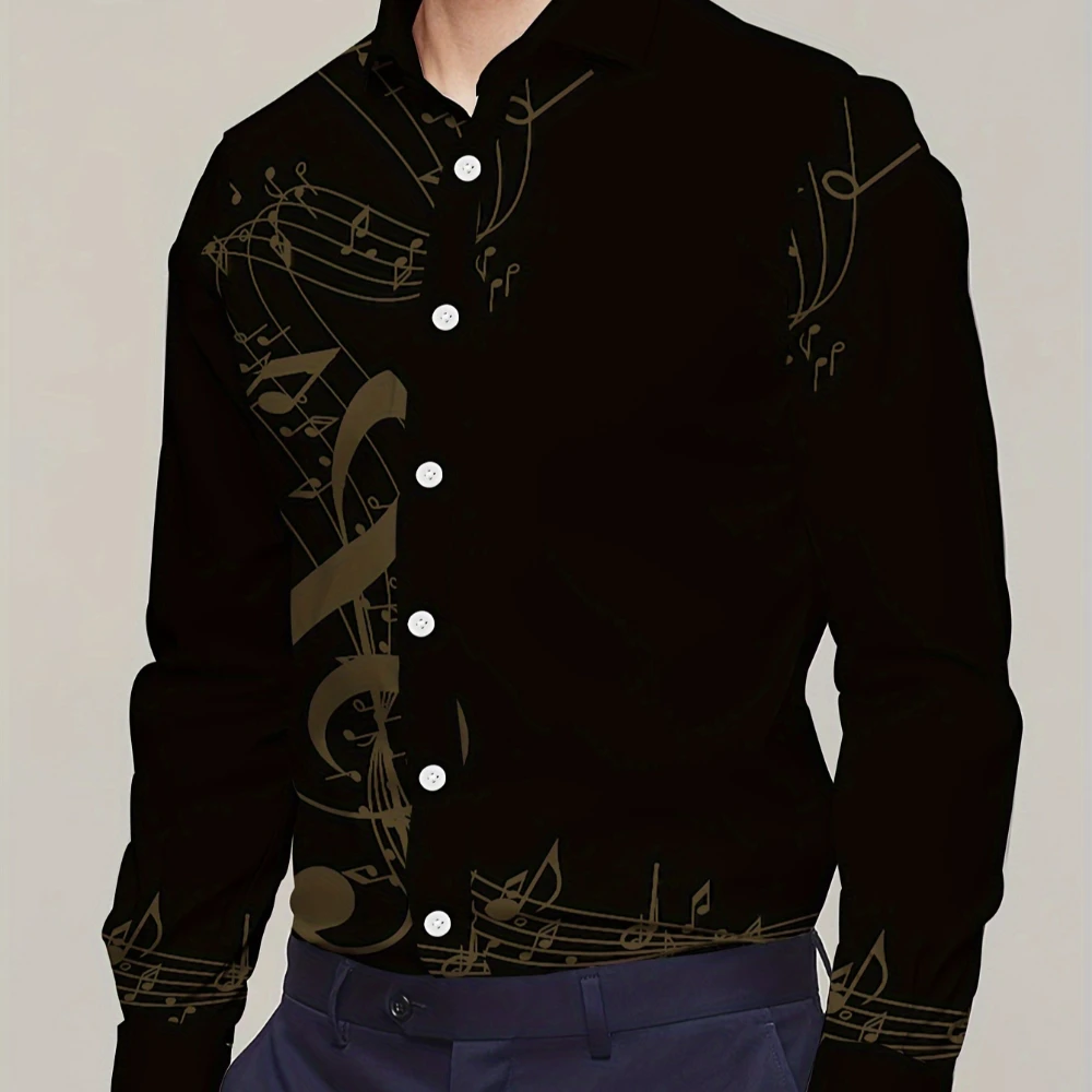 Men's Long Sleeved Shirt Black Retro Shirt Note Printed Button Up Shirt Men's Fashion Elegant Top Men's Long Sleeved Shirt
Men's Long Sleeved Shirt Black Retro Shirt Note Printed Button Up Shirt Men's Fashion Elegant Top Men's Long Sleeved Shirt
