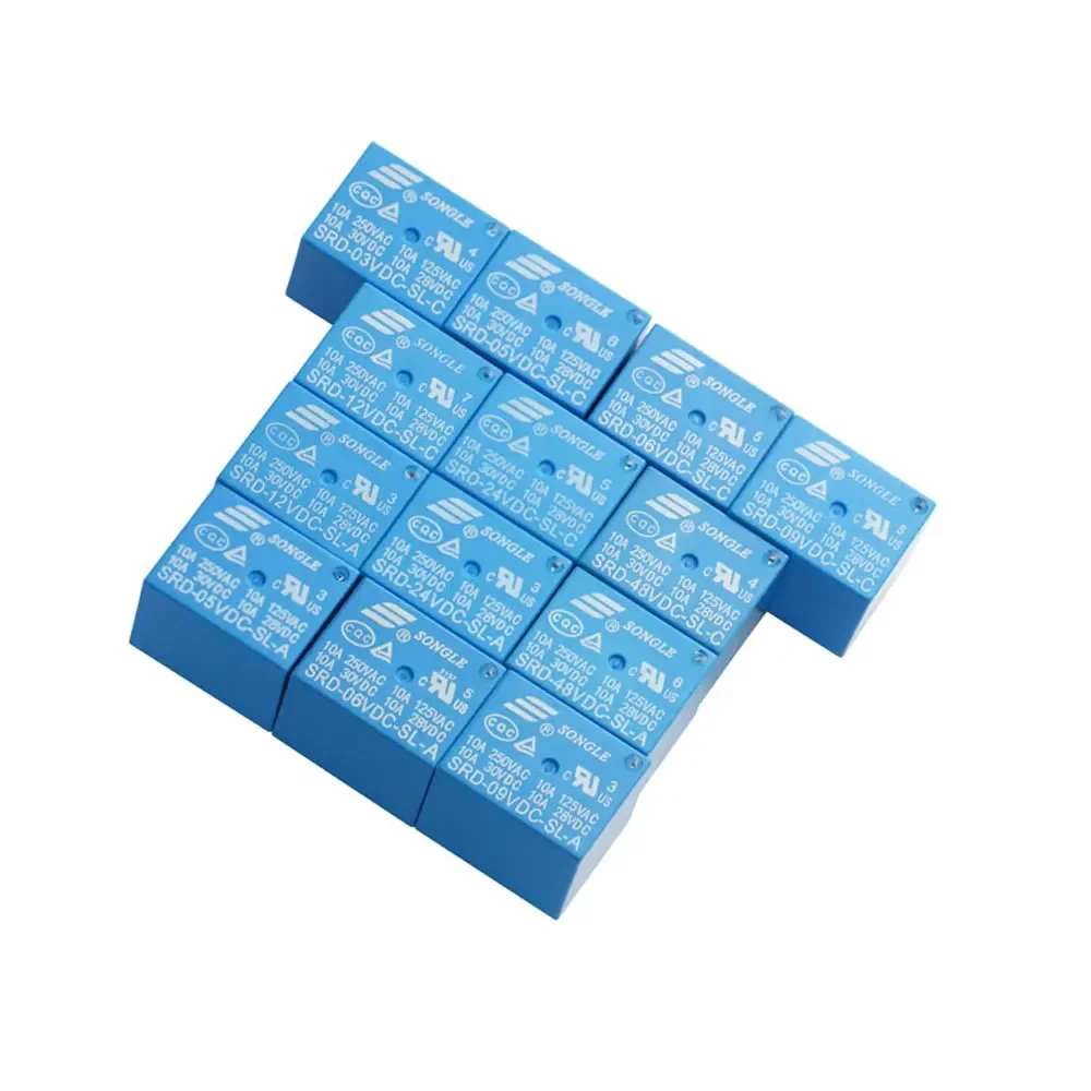 10Pcs Relay SRD-05/06/09/12/18/24/48VDC-SL-A 4Pin SRD-03/05/06/09/12/48VDC-SL-C 5Pin 10A 250VAC 30VDC Relays Relais
10Pcs Relay SRD-05/06/09/12/18/24/48VDC-SL-A 4Pin SRD-03/05/06/09/12/48VDC-SL-C 5Pin 10A 250VAC 30VDC Relays Relais