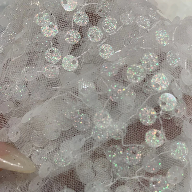 Small Round Sequin Embroidered Mesh Fabric Sparkle Lace Fabric for Sewing Dresses Children's Clothing High End Embroidered Tulle
Small Round Sequin Embroidered Mesh Fabric Sparkle Lace Fabric for Sewing Dresses Children's Clothing High End Embroidered Tulle