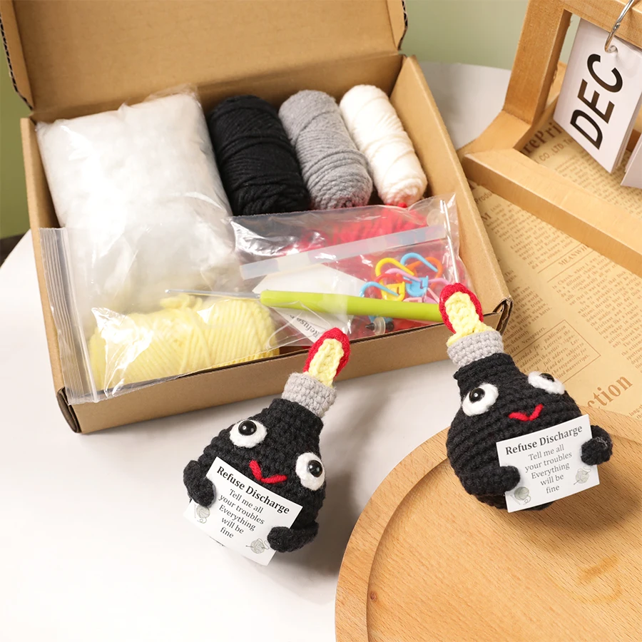 Looen Knitted Doll DIY Crochet Set Kit Bomb Shaped Crochet Pendant Easy for Starter With Video Tutorial Knitted Material Bag
Looen Knitted Doll DIY Crochet Set Kit Bomb Shaped Crochet Pendant Easy for Starter With Video Tutorial Knitted Material Bag