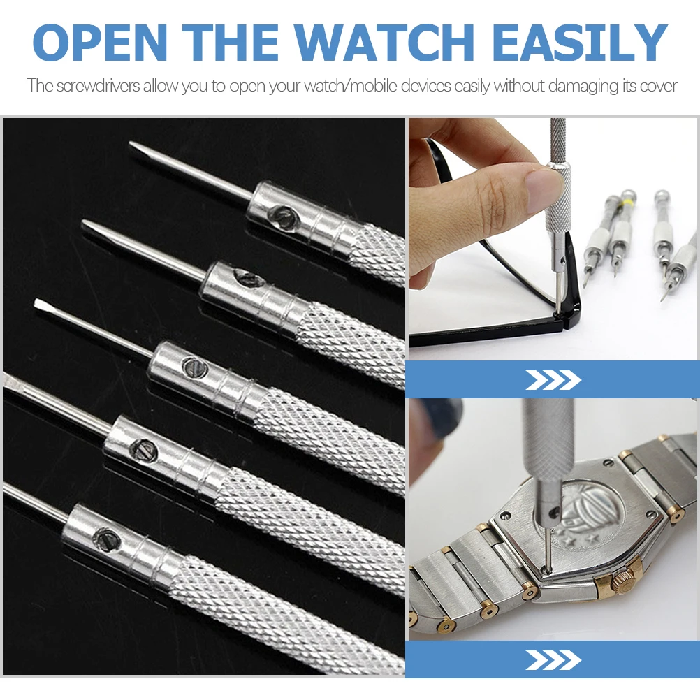 5pcs Jewelers Screwdriver Set Multi-Function Metal Precision Screwdriver For Watch Cell Phone Laptop Eyeglass Repair Tools Mini
5pcs Jewelers Screwdriver Set Multi-Function Metal Precision Screwdriver For Watch Cell Phone Laptop Eyeglass Repair Tools Mini
