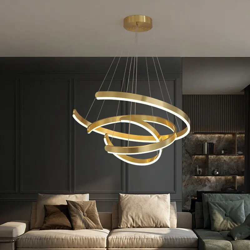 TEMAR Nordic Modern Pendant Lamp Creative LED Ring Fixtures Gold Luxury Chandelier Light For Home Living Room Bedroom Decor
TEMAR Nordic Modern Pendant Lamp Creative LED Ring Fixtures Gold Luxury Chandelier Light For Home Living Room Bedroom Decor
