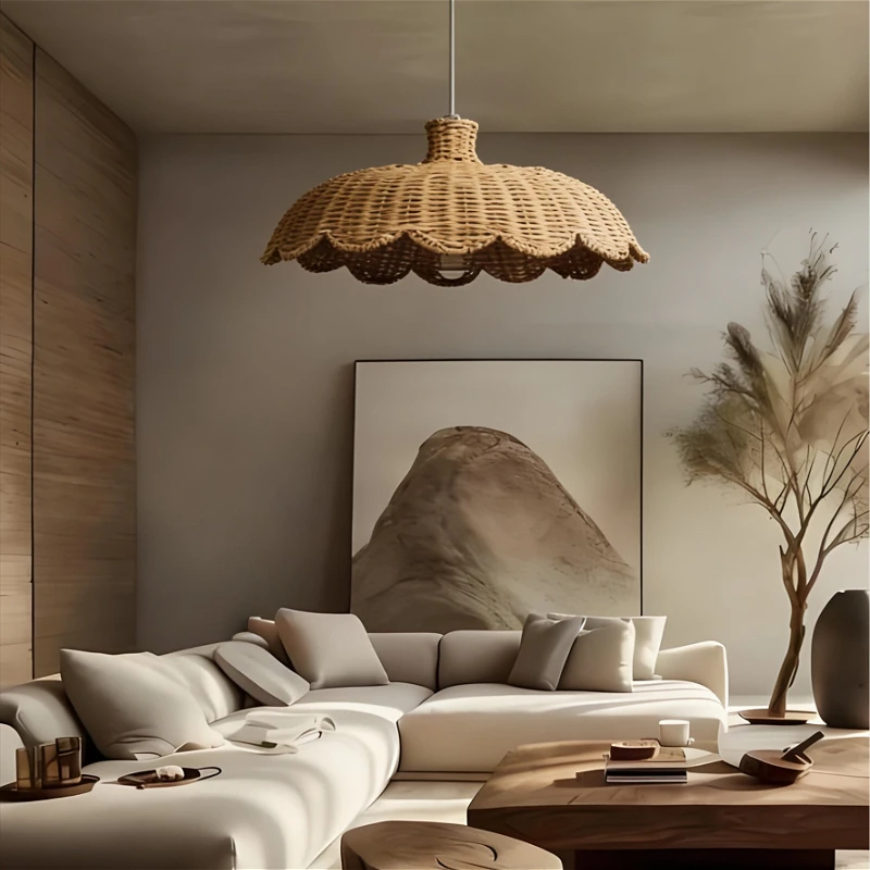 Japanese Flower Shaped Restaurant Wicker LED Hanging Lamps Wabi-sabi Stylish Home Decoration Living Rooms Hotel Café Chandeliers
Japanese Flower Shaped Restaurant Wicker LED Hanging Lamps Wabi-sabi Stylish Home Decoration Living Rooms Hotel Café Chandeliers