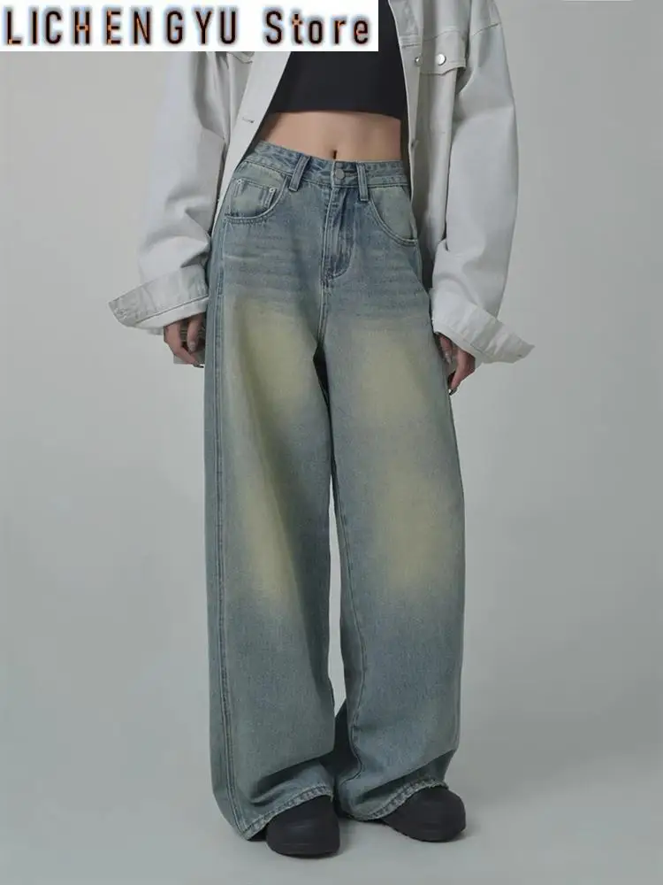 Women Tie Dye Design Jeans Street Style American Retro Casual Blue Denim Baggy Trousers Female High Waist Straight Loose Pants
Women Tie Dye Design Jeans Street Style American Retro Casual Blue Denim Baggy Trousers Female High Waist Straight Loose Pants