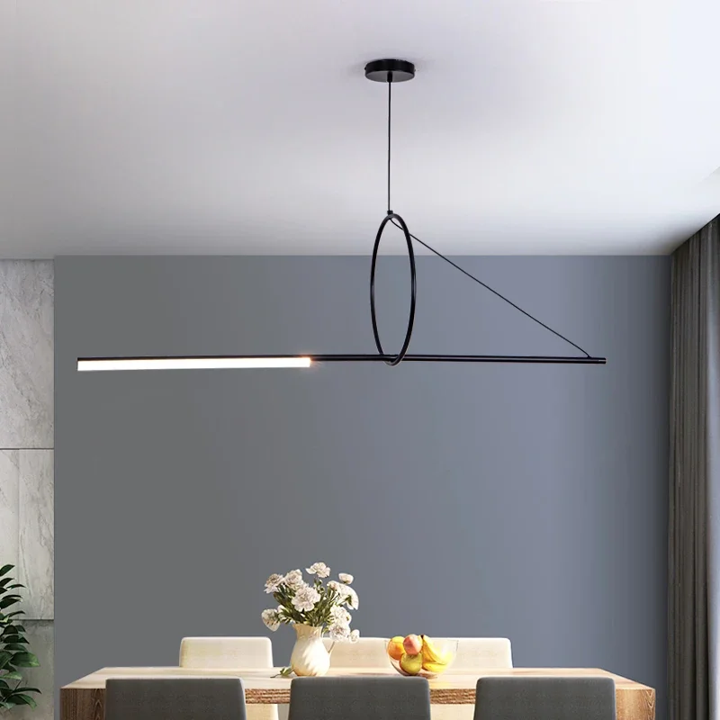 Extremely simple and creative LED geometric line modeling designer dining room bar office desk long strip chandelier
Extremely simple and creative LED geometric line modeling designer dining room bar office desk long strip chandelier