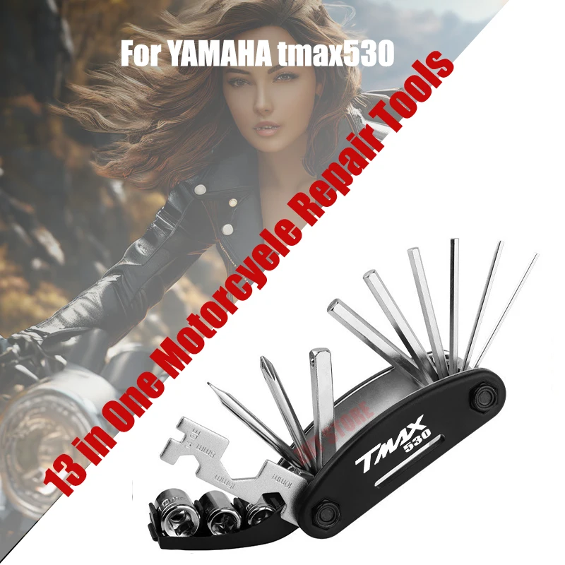 Набор инструментов 13 в 1 для велосипеда YAMAHA tmax530, комплект инструментов для ремонта велосипедов, отвертка с шестигранным спицом, гаечный ключ, инструмент для горного велосипеда Se
Набор инструментов 13 в 1 для велосипеда YAMAHA tmax530, комплект инструментов для ремонта велосипедов, отвертка с шестигранным спицом, гаечный ключ, инструмент для горного велосипеда Se