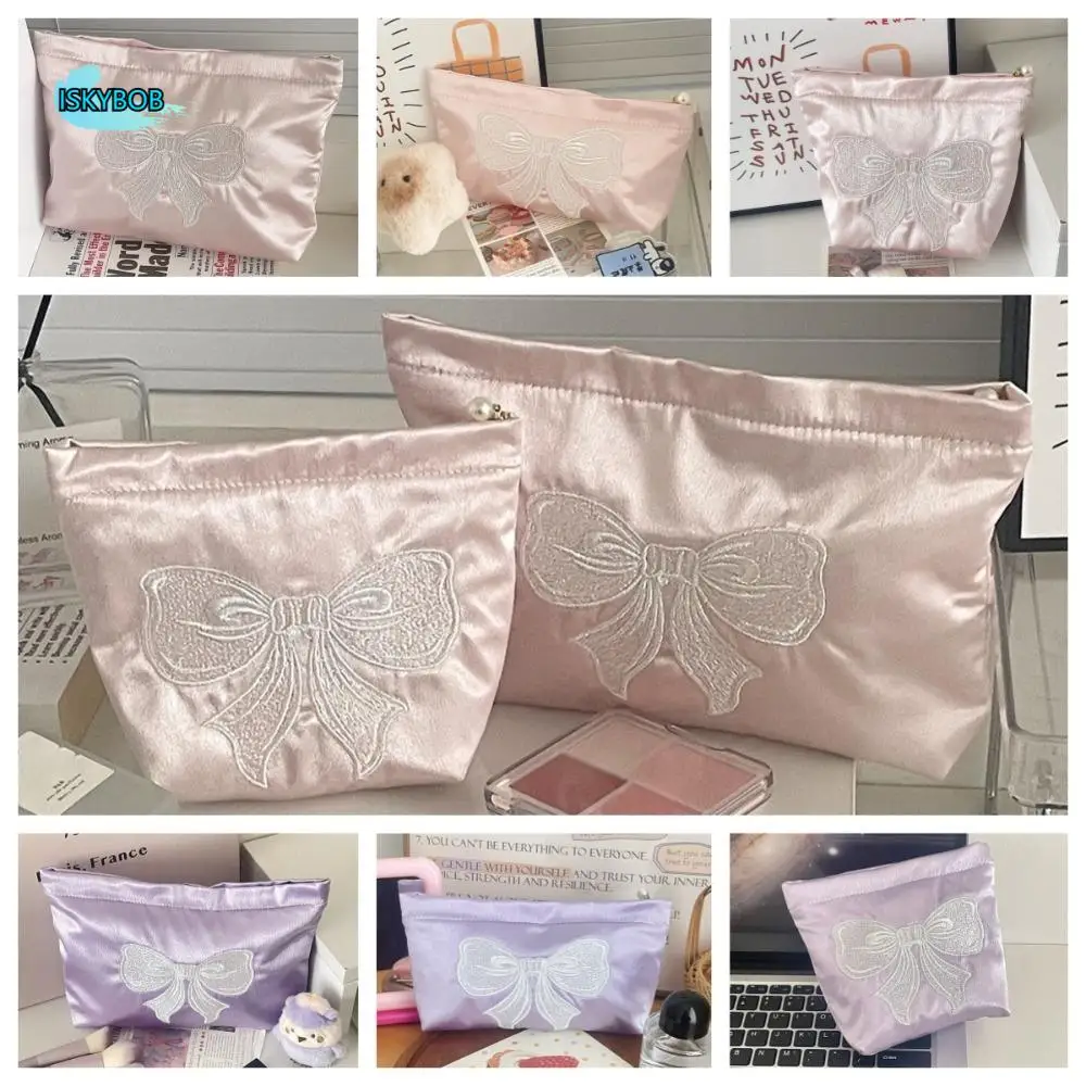 Portable Pearl Color Silks Cosmetic Container Lightweight Large Capacity Embroider Bowknot Travel Toiletry Bag
Portable Pearl Color Silks Cosmetic Container Lightweight Large Capacity Embroider Bowknot Travel Toiletry Bag