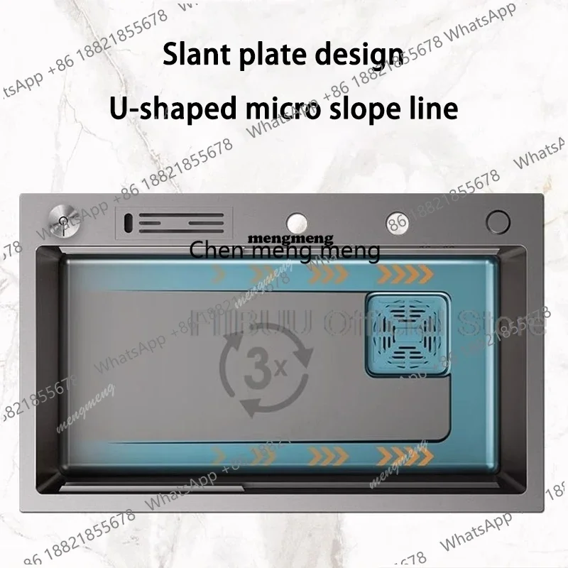 Multifunctional Stainless Kitchen Sink Thickened Handmade Large Vegetable Basin Waterfall Faucet Wash/Cut/Drain in One Full Set
Multifunctional Stainless Kitchen Sink Thickened Handmade Large Vegetable Basin Waterfall Faucet Wash/Cut/Drain in One Full Set