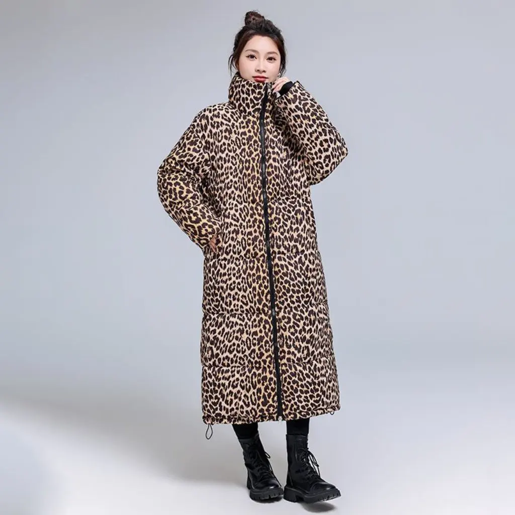 Winter down Cotton-Padded Jacket Leopard Print Warm Coat Over-The-Knee Stylish Oversized Elegant Lady Style
Winter down Cotton-Padded Jacket Leopard Print Warm Coat Over-The-Knee Stylish Oversized Elegant Lady Style