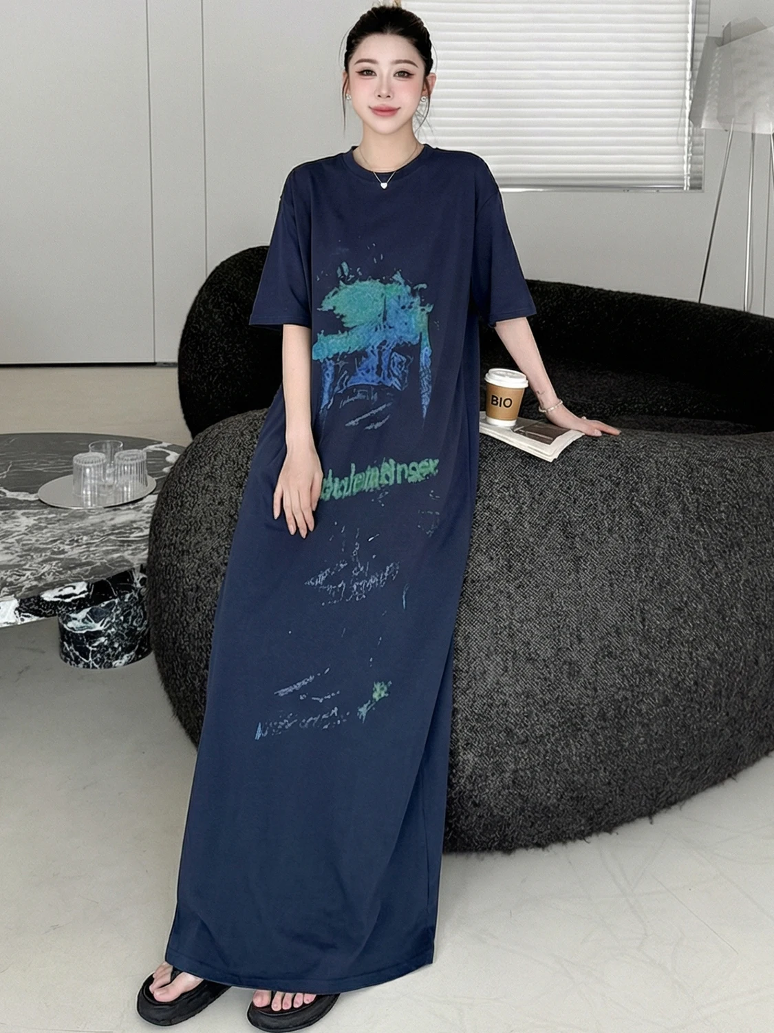 Casual Korean Style Long Dress round Neck Short Sleeve Printed Elegant Loose Fit Summer New Arrival Women's Fashion Dress
Casual Korean Style Long Dress round Neck Short Sleeve Printed Elegant Loose Fit Summer New Arrival Women's Fashion Dress