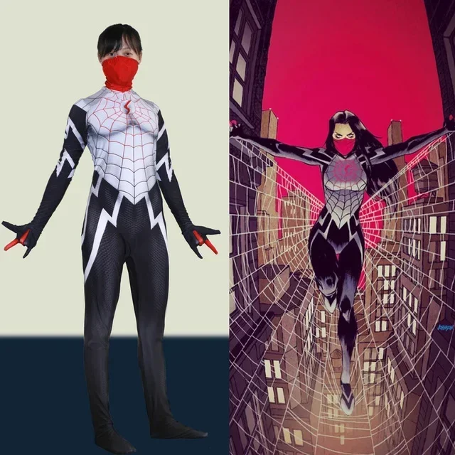 Amazing Cindy Moon Silk Spider Woman Cosplay Superhero Zentai Outfits Bodysuit Girls Spider Jumpsuits Halloween Costume Adult
Amazing Cindy Moon Silk Spider Woman Cosplay Superhero Zentai Outfits Bodysuit Girls Spider Jumpsuits Halloween Costume Adult