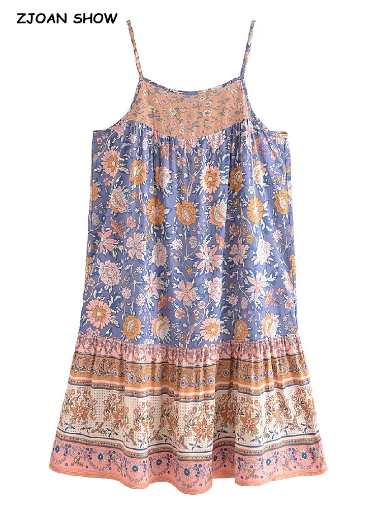 2022 BOHO Contrast Color Blue Flower Print Sling Dress Holiday Woman Spliced Dropped Hem Spaghetti Strap Mini Robe Beach
2022 BOHO Contrast Color Blue Flower Print Sling Dress Holiday Woman Spliced Dropped Hem Spaghetti Strap Mini Robe Beach
