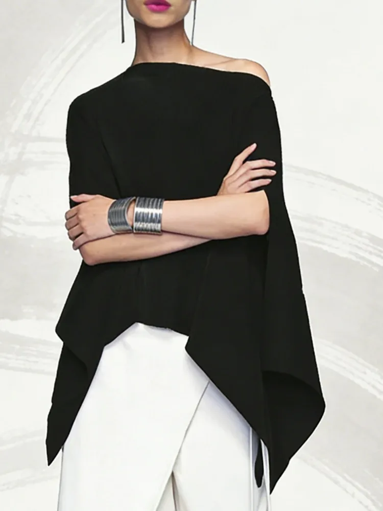 Beautyblue, черные женские блузки, рубашки 2026, новая мода, асимметричные рукава «летучая мышь», повседневные шикарные весенние женские топы на одно плечо
Beautyblue, черные женские блузки, рубашки 2026, новая мода, асимметричные рукава «летучая мышь», повседневные шикарные весенние женские топы на одно плечо