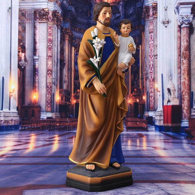 1pcs Saint Joseph Carrying Child Jesus Statues Religious Figurines Resin Model Sculpture St. Joseph God Christ Church Desk Decor
1pcs Saint Joseph Carrying Child Jesus Statues Religious Figurines Resin Model Sculpture St. Joseph God Christ Church Desk Decor