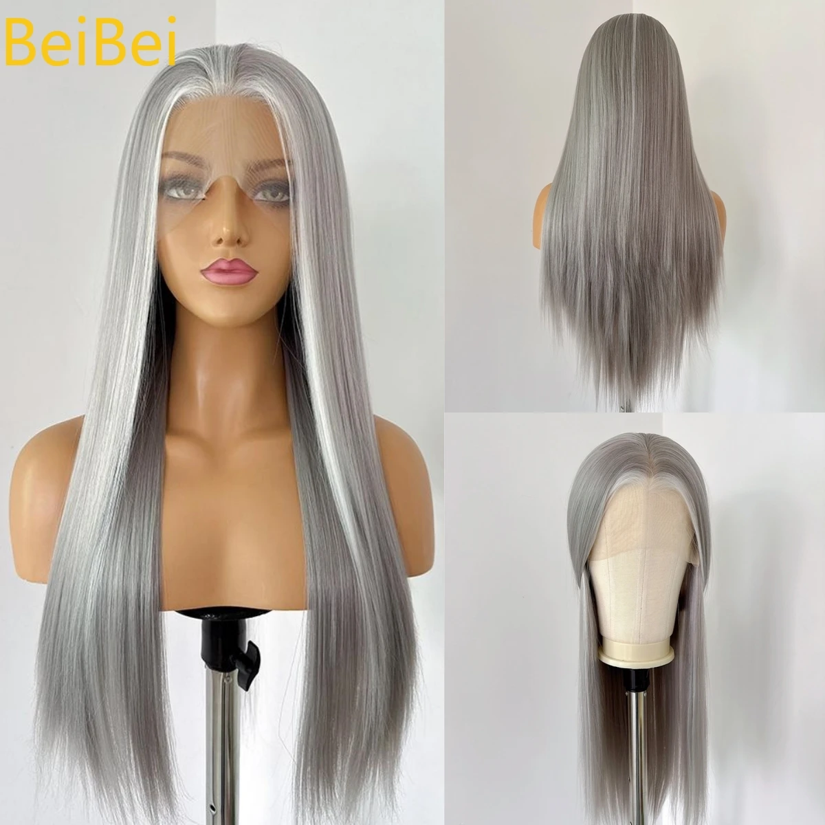 Grey-white Highlights Lace Wig 13*4 Lace Front Wigs for Women 26 Inches Silver Grey High Quality Synthetic Lace Wigs for Cosplay
Grey-white Highlights Lace Wig 13*4 Lace Front Wigs for Women 26 Inches Silver Grey High Quality Synthetic Lace Wigs for Cosplay