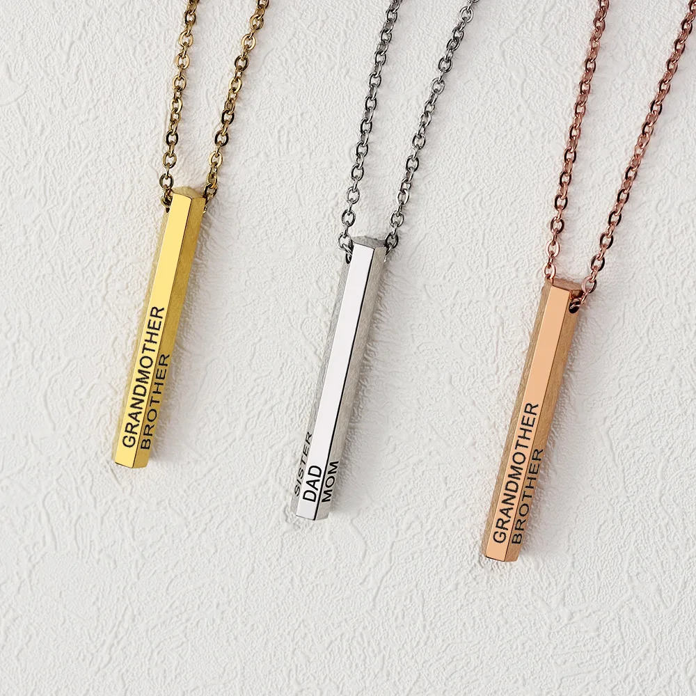 Customized 6 Sides Engraved Vertical Bar Necklace-Best Gift Idea for Your Loved Ones Christmas Gift
Customized 6 Sides Engraved Vertical Bar Necklace-Best Gift Idea for Your Loved Ones Christmas Gift