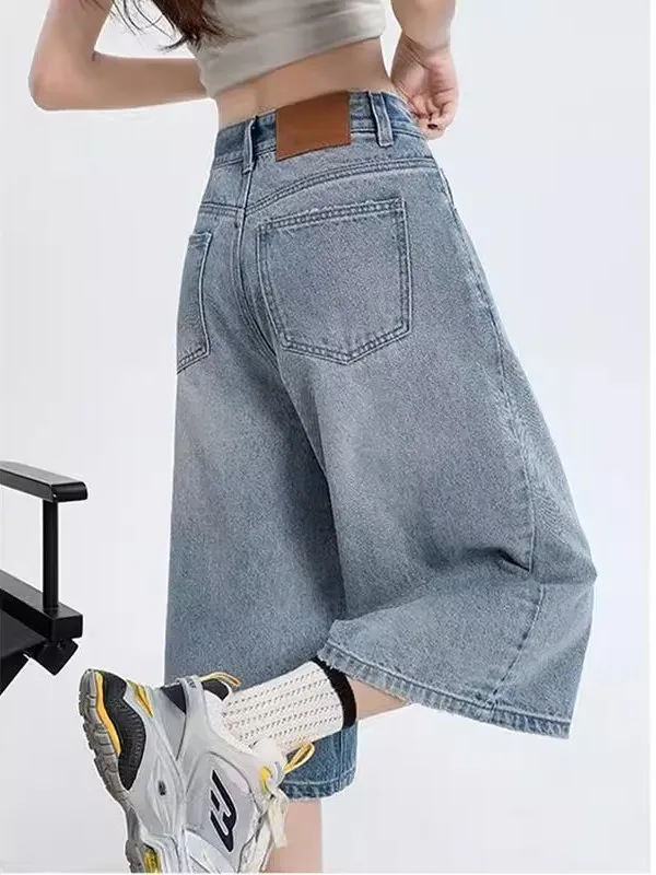 Light Wash Wide Leg Seven-Foot Denim Jeans Women Summer Thin High Waist Loose plus Size Over-Knee Straight Tube Mid-Pants
Light Wash Wide Leg Seven-Foot Denim Jeans Women Summer Thin High Waist Loose plus Size Over-Knee Straight Tube Mid-Pants