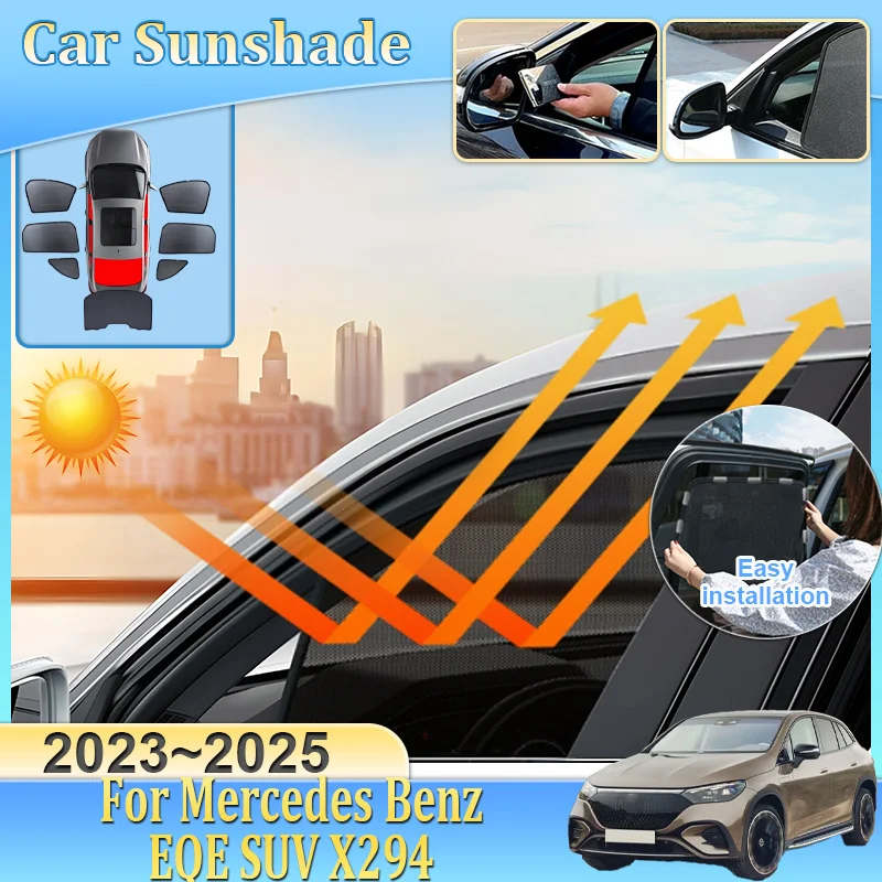 Car Sunshade For Mercedes Benz EQE SUV X294 2023 2024 2025 Curtain Mesh Anti-UV Heat Insulation Shade Blind Auto Accessories
Car Sunshade For Mercedes Benz EQE SUV X294 2023 2024 2025 Curtain Mesh Anti-UV Heat Insulation Shade Blind Auto Accessories