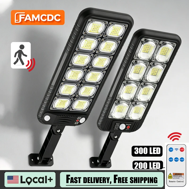 FAMCDC 300 LED Solar Lights Outdoor Solar Street Lights Dusk to Dawn Flood Lighting Motion Sensor with Remote Control Path Lamp
FAMCDC 300 LED Solar Lights Outdoor Solar Street Lights Dusk to Dawn Flood Lighting Motion Sensor with Remote Control Path Lamp