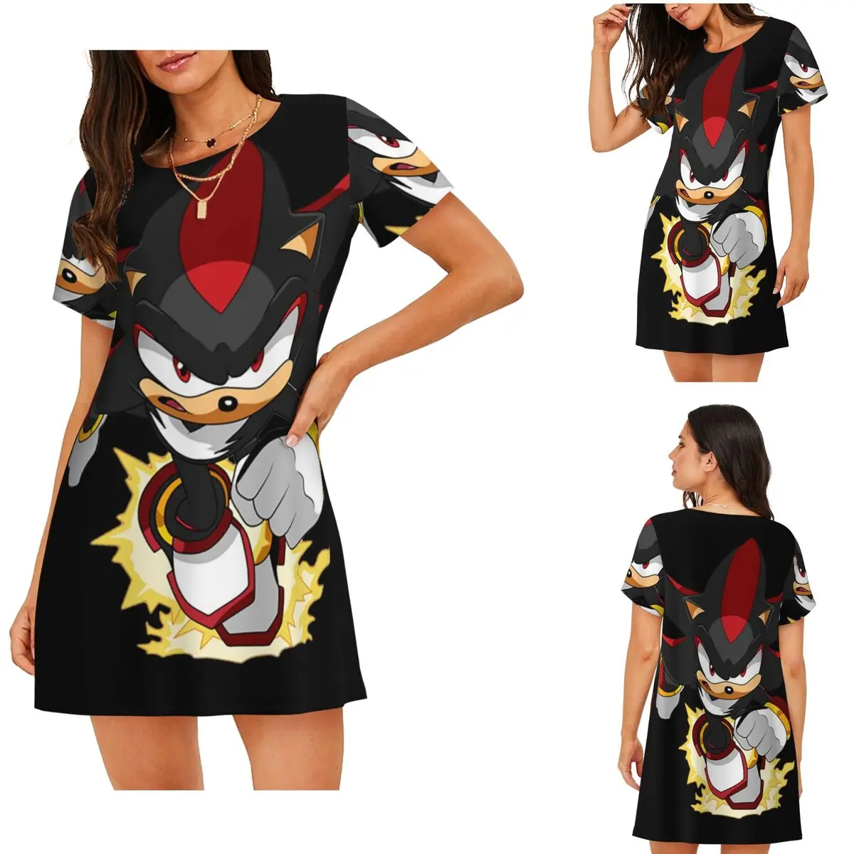 Custom Sonic Shadow Cartoon The Hedgehog Short Sleeves Nightdress For Sleeping Women Short Sleeve Nightgowns Loose Pajama Dress
Custom Sonic Shadow Cartoon The Hedgehog Short Sleeves Nightdress For Sleeping Women Short Sleeve Nightgowns Loose Pajama Dress