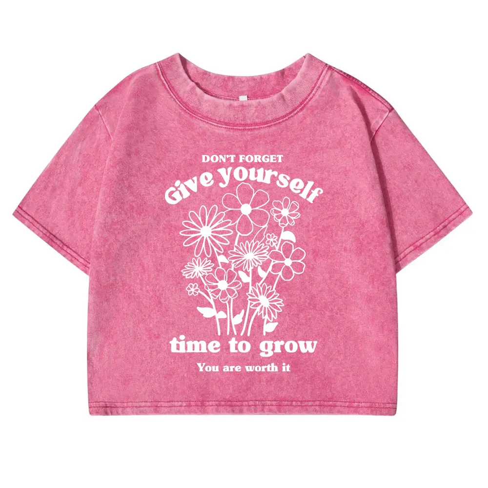Don'T Forget Give Yourself Time To Grow Word Washed T Shirt Female Summer Cotton Clothes Retro Fashion Tee Top Casual T-Shirts
Don'T Forget Give Yourself Time To Grow Word Washed T Shirt Female Summer Cotton Clothes Retro Fashion Tee Top Casual T-Shirts