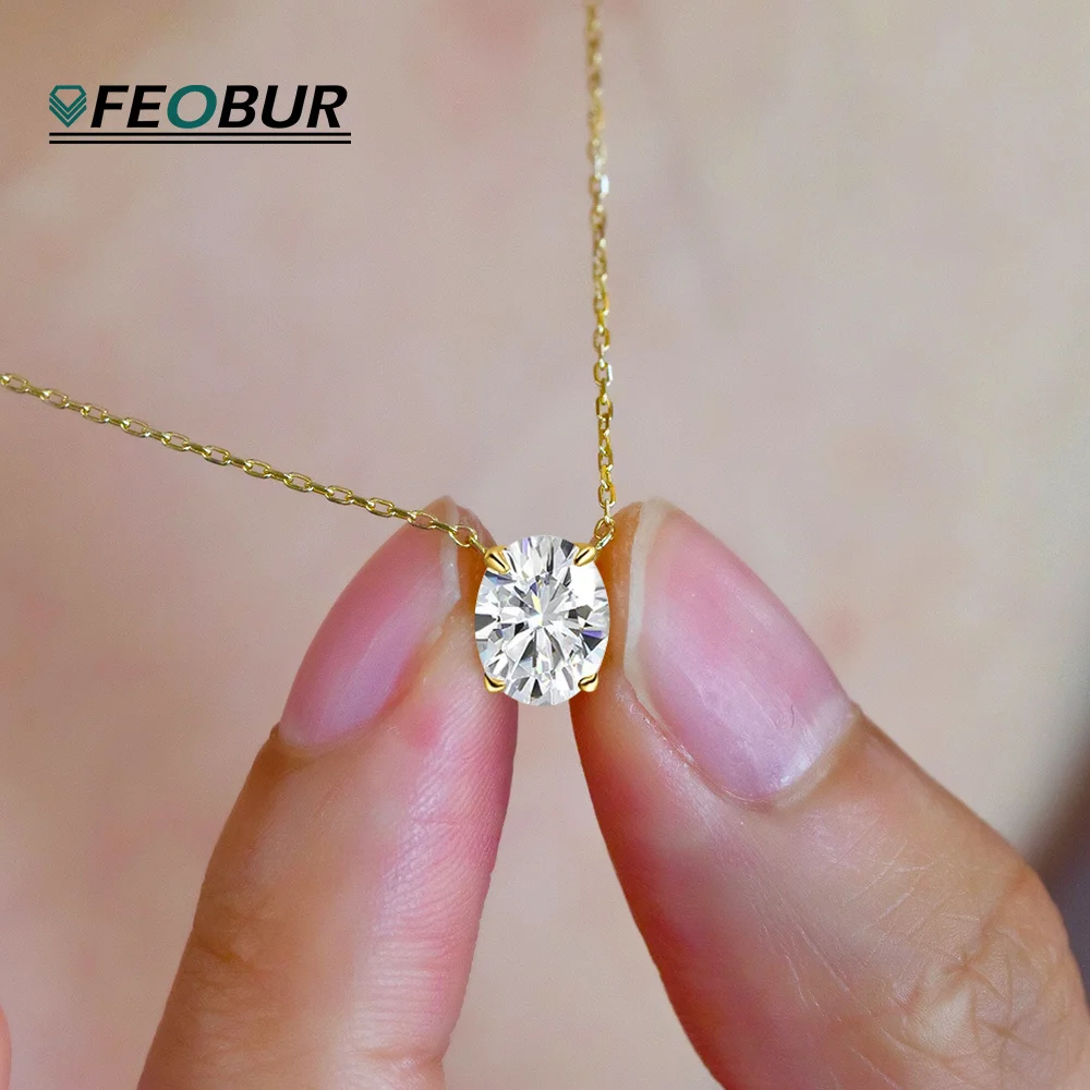 Feobur 1/2/3CT Oval Cut Moissanite Solitaire Necklace for Women 925 Sterling Silver Lab Diamond Pendant Wedding Jewelry Gift
Feobur 1/2/3CT Oval Cut Moissanite Solitaire Necklace for Women 925 Sterling Silver Lab Diamond Pendant Wedding Jewelry Gift