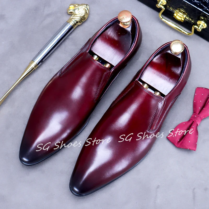 Luxury Handmade Genuine Leather Formal Shoes for Men Pointed Toe Chunky Heel Slip-On Loafers Male Business Dress Shoes
Luxury Handmade Genuine Leather Formal Shoes for Men Pointed Toe Chunky Heel Slip-On Loafers Male Business Dress Shoes