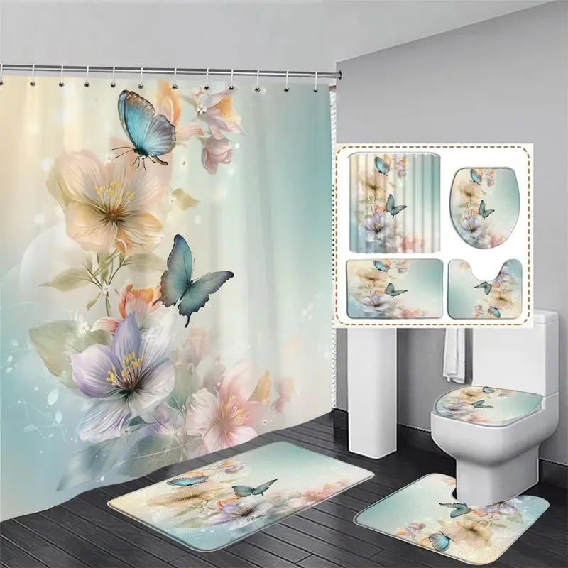 ODF36Beautiful Watercolour Dragonfly Shower Curtain and Rug Set Bohemian Vintage Butterfly Shower Curtain Bath Mats Bathroom8Yu$
ODF36Beautiful Watercolour Dragonfly Shower Curtain and Rug Set Bohemian Vintage Butterfly Shower Curtain Bath Mats Bathroom8Yu$