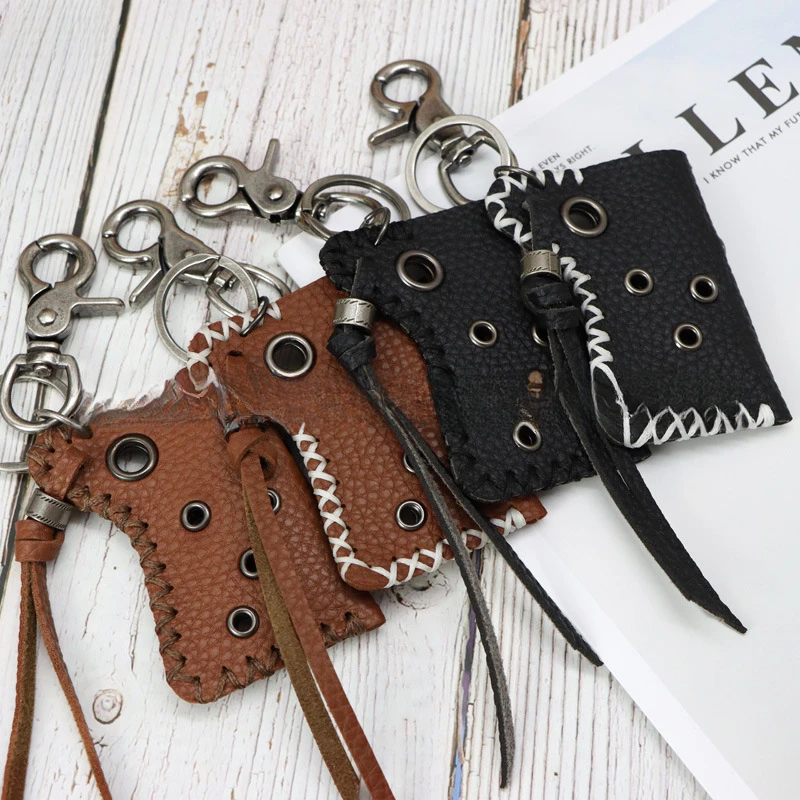 Punk Style Handmade Keychain Pendant Stitched Leather Lighter Case Outdoor Convenient Ignition Device Holster
Punk Style Handmade Keychain Pendant Stitched Leather Lighter Case Outdoor Convenient Ignition Device Holster