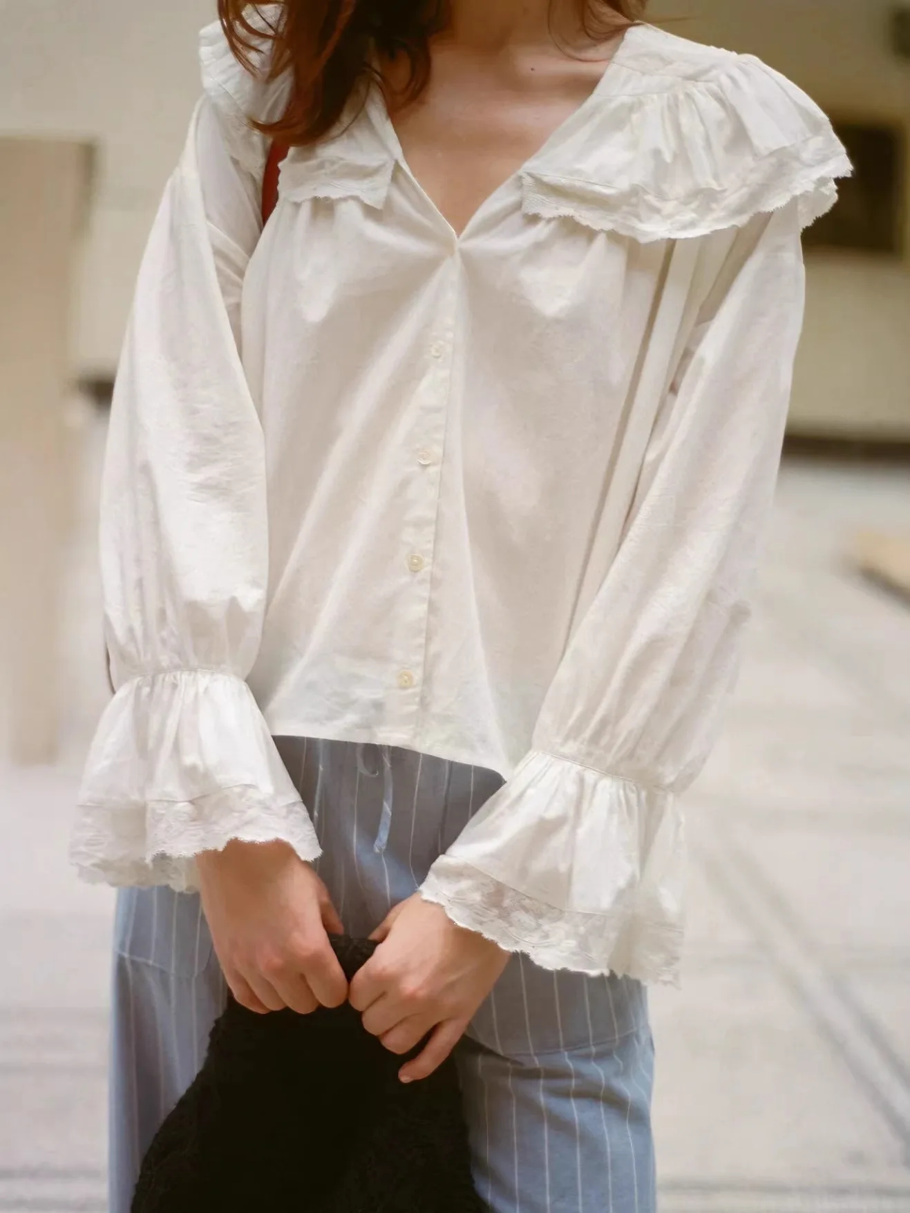 Withered White Shirt Vintage New Style Ruffled Collar Shirt Sweet Lace Top Shirt Clothes Shirts & Blouses Women's Clothes Shirts
Withered White Shirt Vintage New Style Ruffled Collar Shirt Sweet Lace Top Shirt Clothes Shirts & Blouses Women's Clothes Shirts