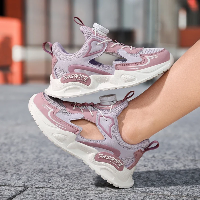 Rotary Buckle Casual Sneakers For Girls Summer Breathable Mesh Running Shoes Kids Hollow Out Platform Children's Sports Shoes
Rotary Buckle Casual Sneakers For Girls Summer Breathable Mesh Running Shoes Kids Hollow Out Platform Children's Sports Shoes