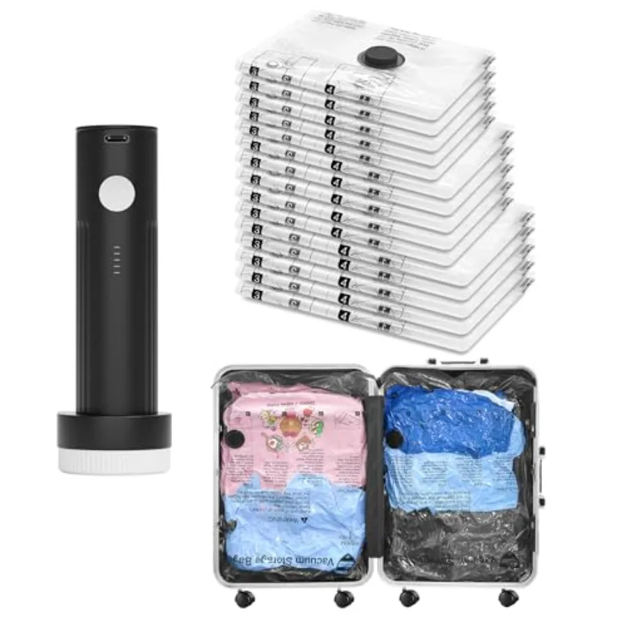 Vacuum Bags for Travel with Rechargeable Pump 5L/5M/5S Compression Packing Seal Bags for Luggage Suitcase Space Saver for Cloth
Vacuum Bags for Travel with Rechargeable Pump 5L/5M/5S Compression Packing Seal Bags for Luggage Suitcase Space Saver for Cloth