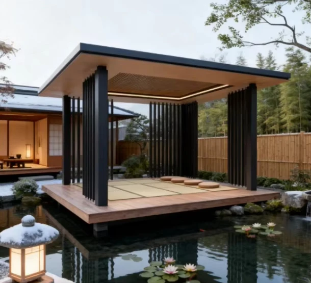 WA Luxury Rainproof Waterproof Windproof Eco-Friendly PVC Powder Coated Aluminum Modern Black Pavilion Outdoor Sunshade Gazebo
WA Luxury Rainproof Waterproof Windproof Eco-Friendly PVC Powder Coated Aluminum Modern Black Pavilion Outdoor Sunshade Gazebo