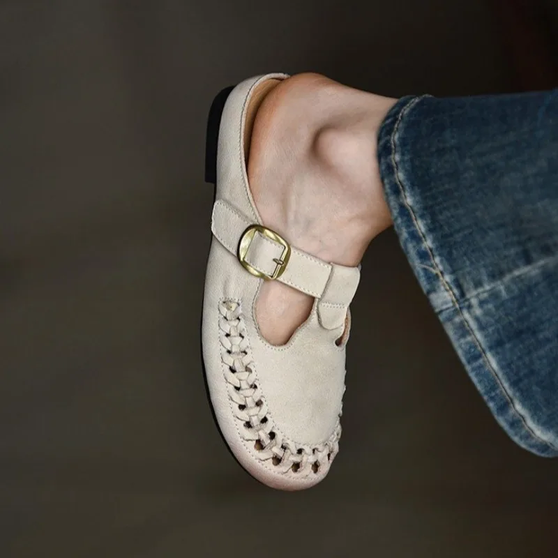Women's Mules Flats Round Toe Woven Detail Mary Jane Strap Buckle Slip on Backless Suede Look Upper Casual Walking Footwear
Women's Mules Flats Round Toe Woven Detail Mary Jane Strap Buckle Slip on Backless Suede Look Upper Casual Walking Footwear