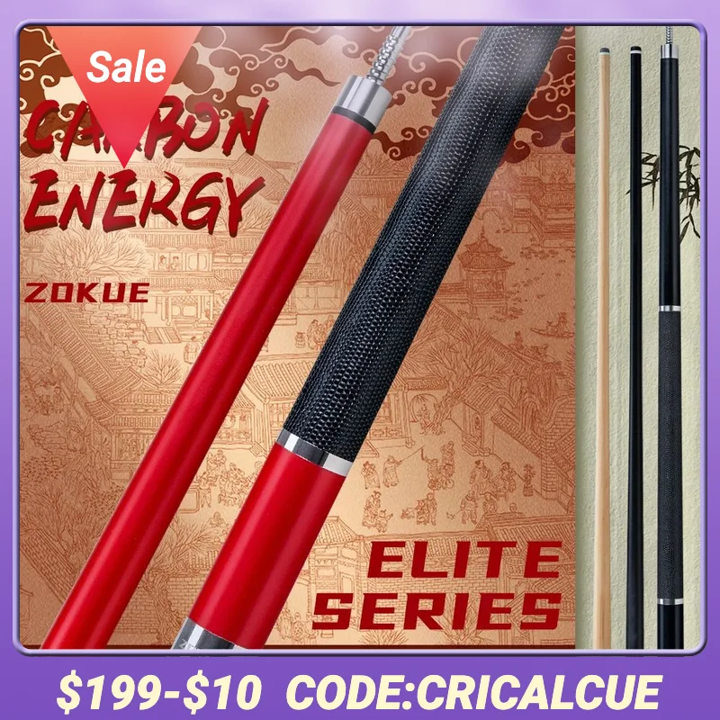 ZOKUE Elite Series Carbon Fiber Pool Cue Low Deflection Full Carbon Technology Cue Stick For Beginner Primary Pool Stick
ZOKUE Elite Series Carbon Fiber Pool Cue Low Deflection Full Carbon Technology Cue Stick For Beginner Primary Pool Stick