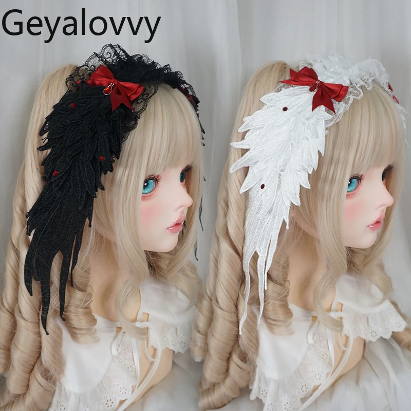 New Gothic Angel Wings Headband Subculture Harajuku Hair Accessories Japanese Style Halloween Lolita Bow Hair Ornament
New Gothic Angel Wings Headband Subculture Harajuku Hair Accessories Japanese Style Halloween Lolita Bow Hair Ornament