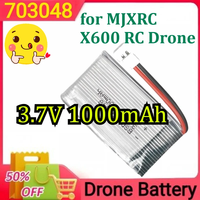 25C 703048 Lipo Battery with JST/SM/Air-to-air Plug for MJXRC X600 RC Drone 3.7V 1000mAh
25C 703048 Lipo Battery with JST/SM/Air-to-air Plug for MJXRC X600 RC Drone 3.7V 1000mAh
