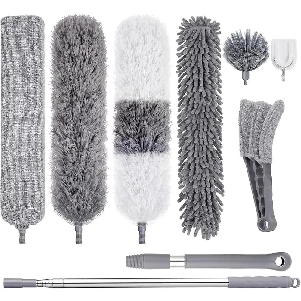 Microfiber Feather Duster Kit, 9PCS Dusters for Cleaning with 100-inch Extendable Pole, Bendable Reusable Washable Cobweb Dus
Microfiber Feather Duster Kit, 9PCS Dusters for Cleaning with 100-inch Extendable Pole, Bendable Reusable Washable Cobweb Dus