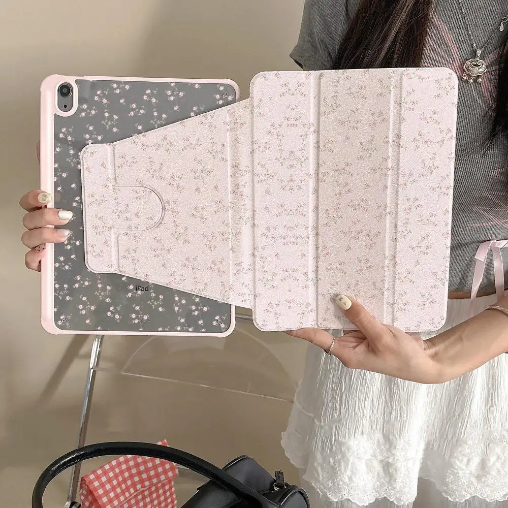 Rotating 3 Fold Pink floral Pattern iPad Case For iPad Pro 11 13in 2025 iPad Pro 12.9in Air7 10th 11th M4/5 Anti-fall Cover
Rotating 3 Fold Pink floral Pattern iPad Case For iPad Pro 11 13in 2025 iPad Pro 12.9in Air7 10th 11th M4/5 Anti-fall Cover