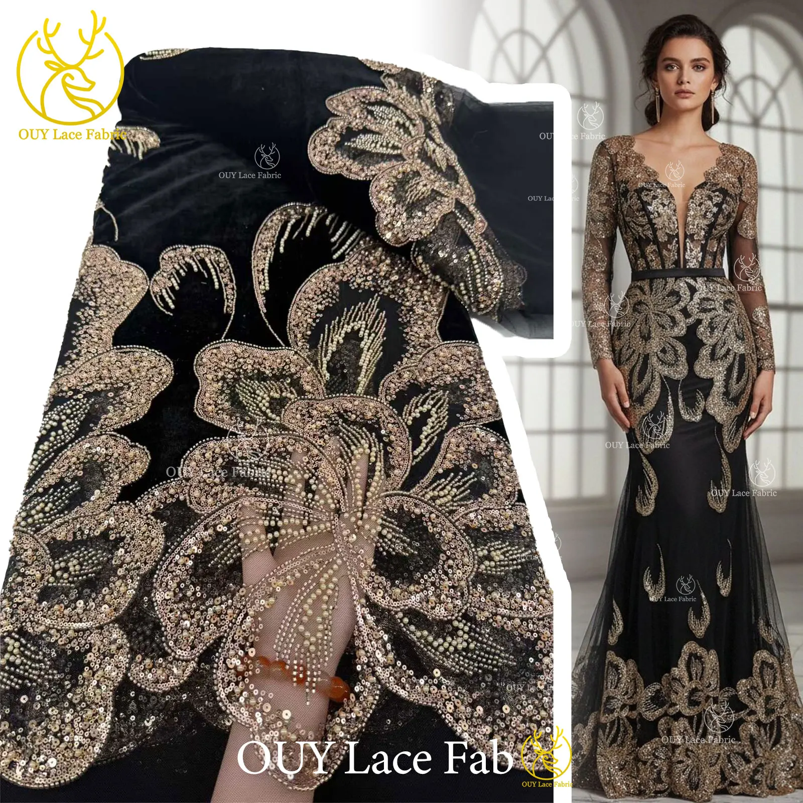 Velvet Groom Beaded Lace Fabric 2026 High Quality Nigerian French Tulle Sequin Lace Fabric For Women Wedding Party Dresses
Velvet Groom Beaded Lace Fabric 2026 High Quality Nigerian French Tulle Sequin Lace Fabric For Women Wedding Party Dresses