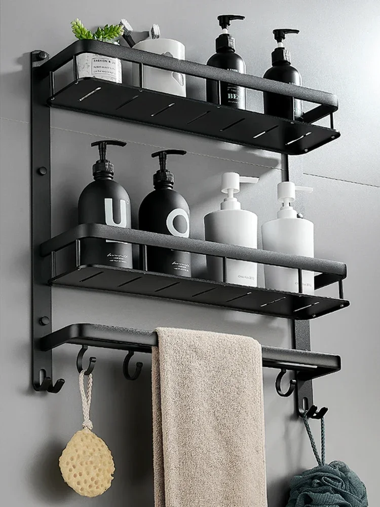 Wall-mounted space aluminum bathroom towel rack Double-layer bathroom bathroom storage rack
Wall-mounted space aluminum bathroom towel rack Double-layer bathroom bathroom storage rack