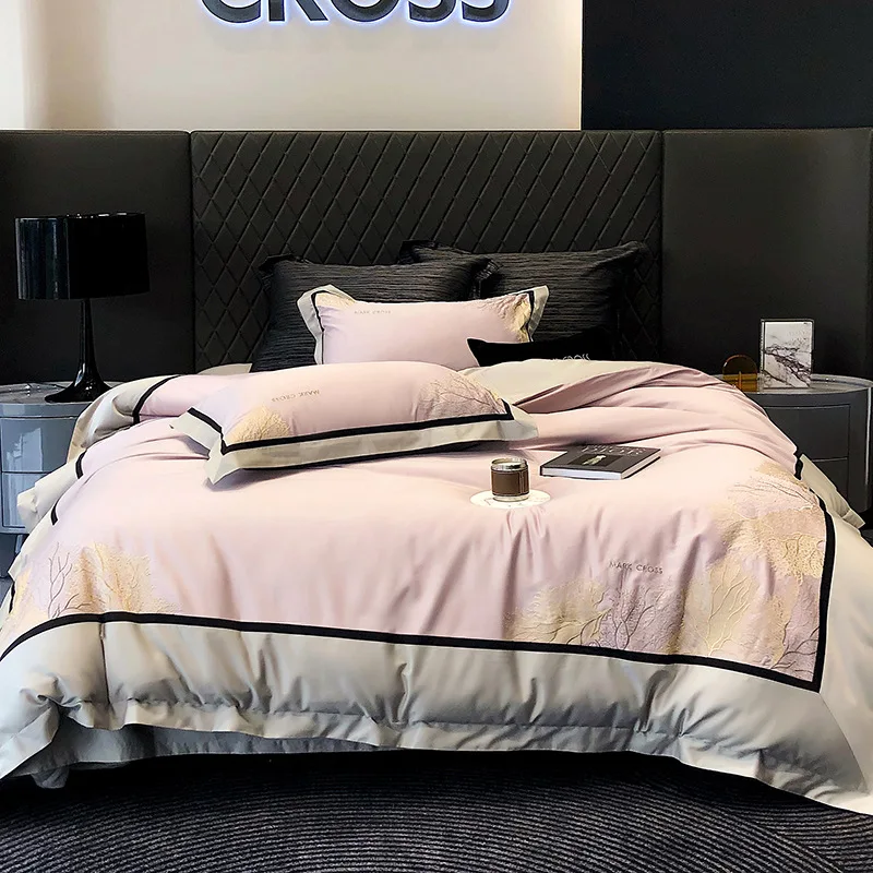 2024 High-end Light Luxury Style Long-staple Cotton Four-piece Set Pure Cotton New Sate Embroidery Quilt Set Bedding Pink Color
2024 High-end Light Luxury Style Long-staple Cotton Four-piece Set Pure Cotton New Sate Embroidery Quilt Set Bedding Pink Color