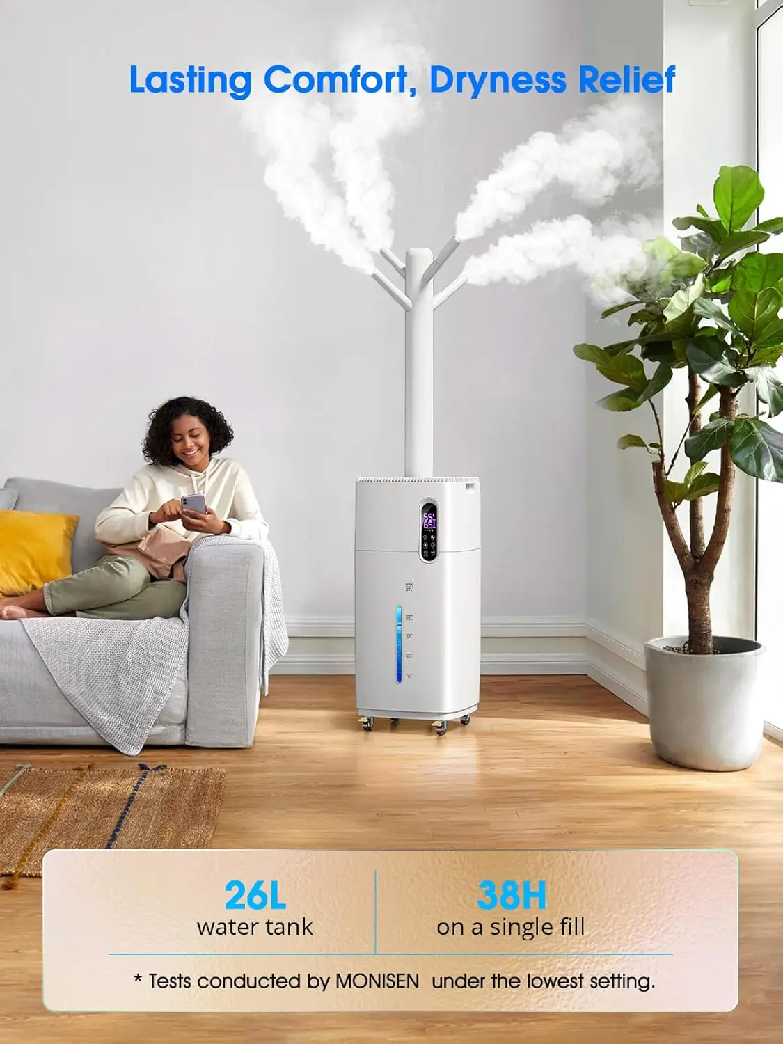 26L/5.7Gal Humidifier Large Room 3000 ft², Supersized Cool Mist, 38H Quiet Humidifiers for Bedroom, 2000mL/h Mist Output, Touch/
26L/5.7Gal Humidifier Large Room 3000 ft², Supersized Cool Mist, 38H Quiet Humidifiers for Bedroom, 2000mL/h Mist Output, Touch/