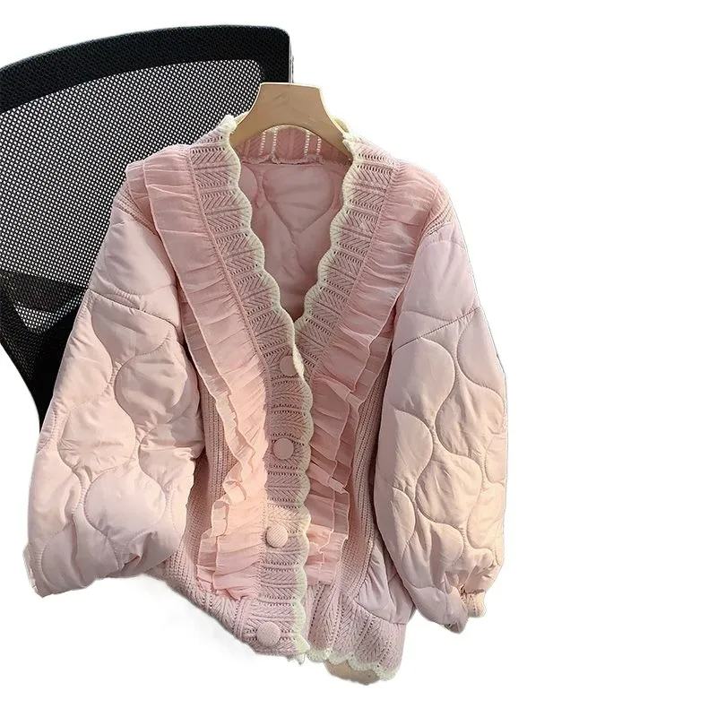 New Fried Street Cotton-padded Coat Coat Niche Design Sense Wood Ear Collar Stitching Warm Lady Solid Color Cotton-padded Coat
New Fried Street Cotton-padded Coat Coat Niche Design Sense Wood Ear Collar Stitching Warm Lady Solid Color Cotton-padded Coat