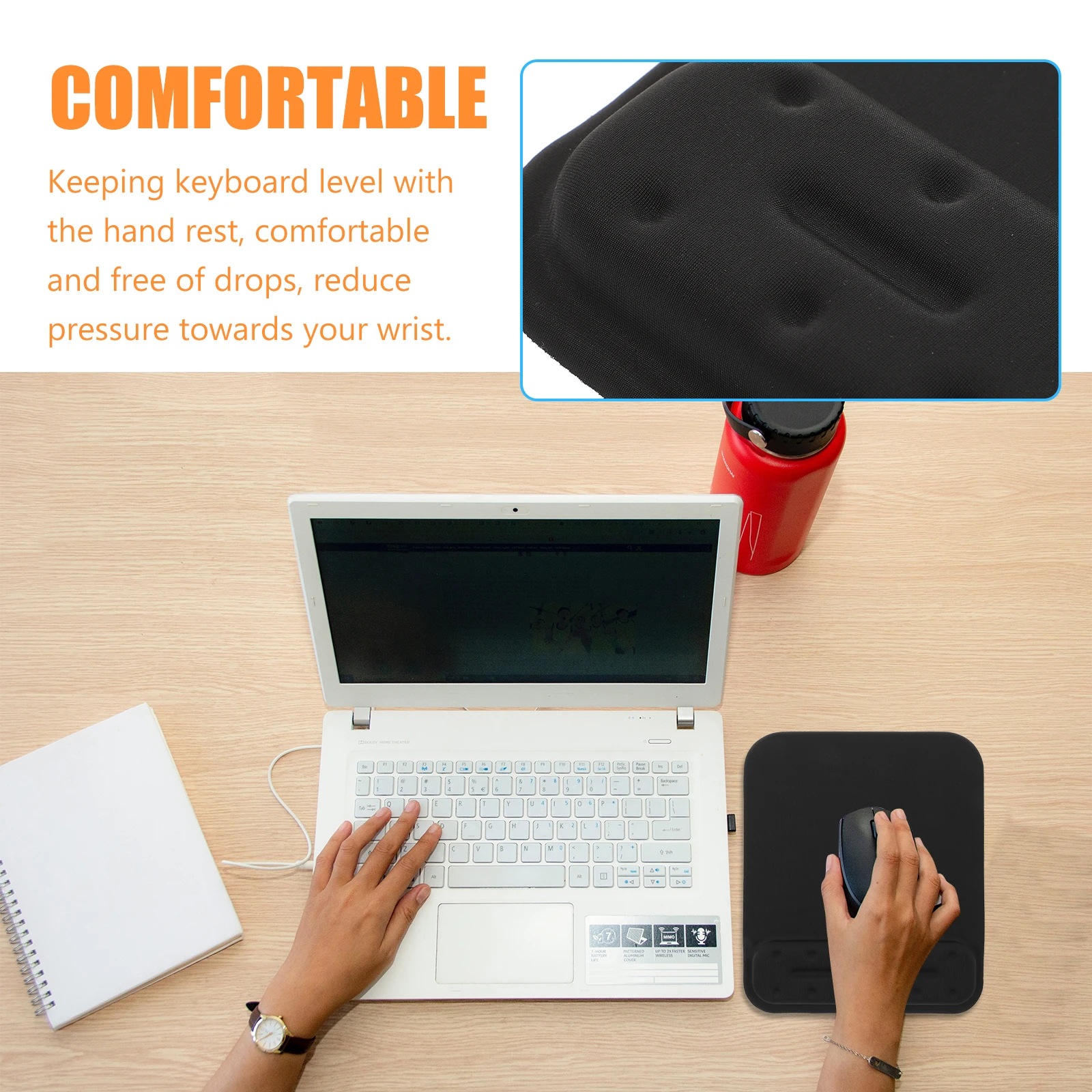 Black Memory Cotton Hand Support Mouse Mat Ergonomic Wave Structure Non-Slip Bottom for Pc Laptop Desktop Long Hours Usage
Black Memory Cotton Hand Support Mouse Mat Ergonomic Wave Structure Non-Slip Bottom for Pc Laptop Desktop Long Hours Usage