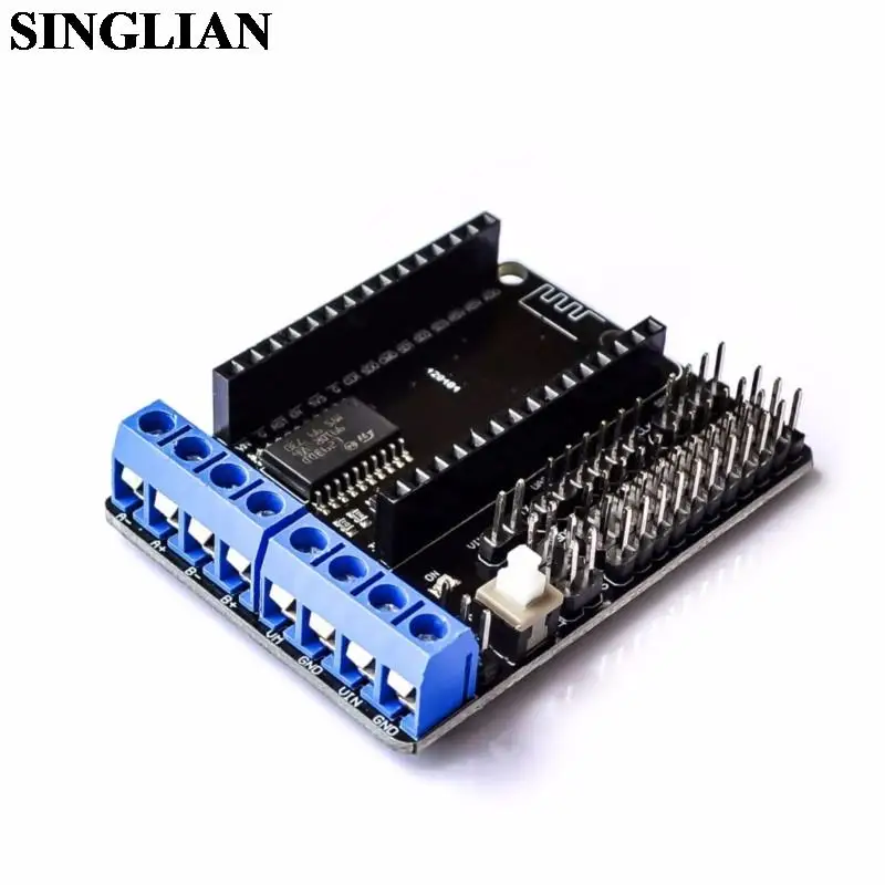 ESP8266 Плата расширения драйвера двигателя Wi-Fi L293D ESP12E Lua Интернет вещей умный автомобиль
ESP8266 Плата расширения драйвера двигателя Wi-Fi L293D ESP12E Lua Интернет вещей умный автомобиль