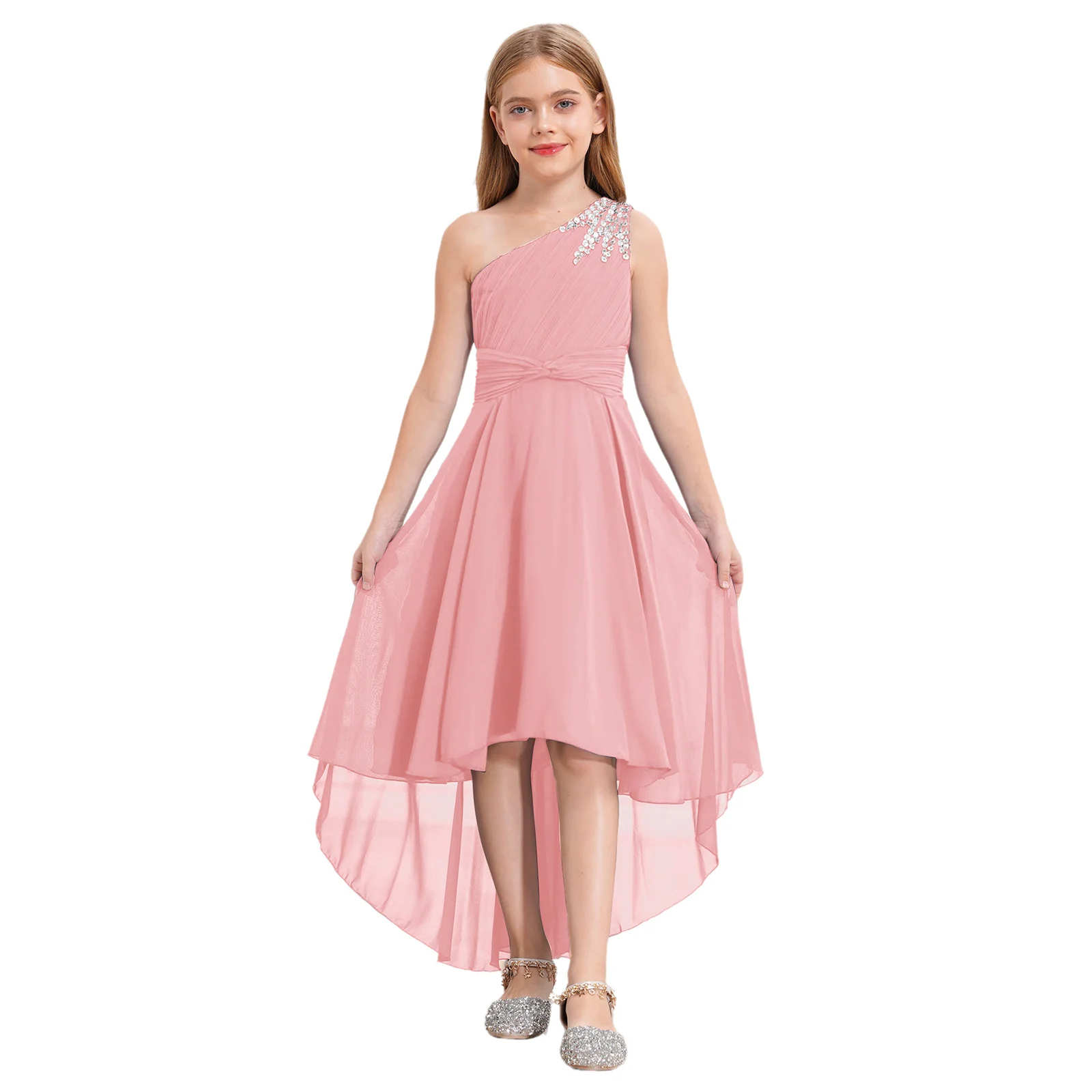 Kid Girls Dress Chiffon Princess Dress One Shoulder Flower Girl Dress Shiny Beaded Tulle Evening Wedding Party Ball Maxi Dress
Kid Girls Dress Chiffon Princess Dress One Shoulder Flower Girl Dress Shiny Beaded Tulle Evening Wedding Party Ball Maxi Dress