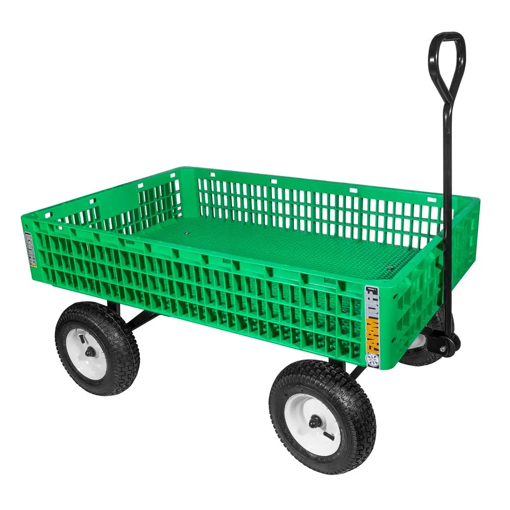 Plastic Mesh Crate Garden Wagon, 43.5 x 28 HeavyDuty Poly Utility Cart with Pneumatic Tires, 800lb Capacity amp PowderCoated Fr
Plastic Mesh Crate Garden Wagon, 43.5 x 28 HeavyDuty Poly Utility Cart with Pneumatic Tires, 800lb Capacity amp PowderCoated Fr