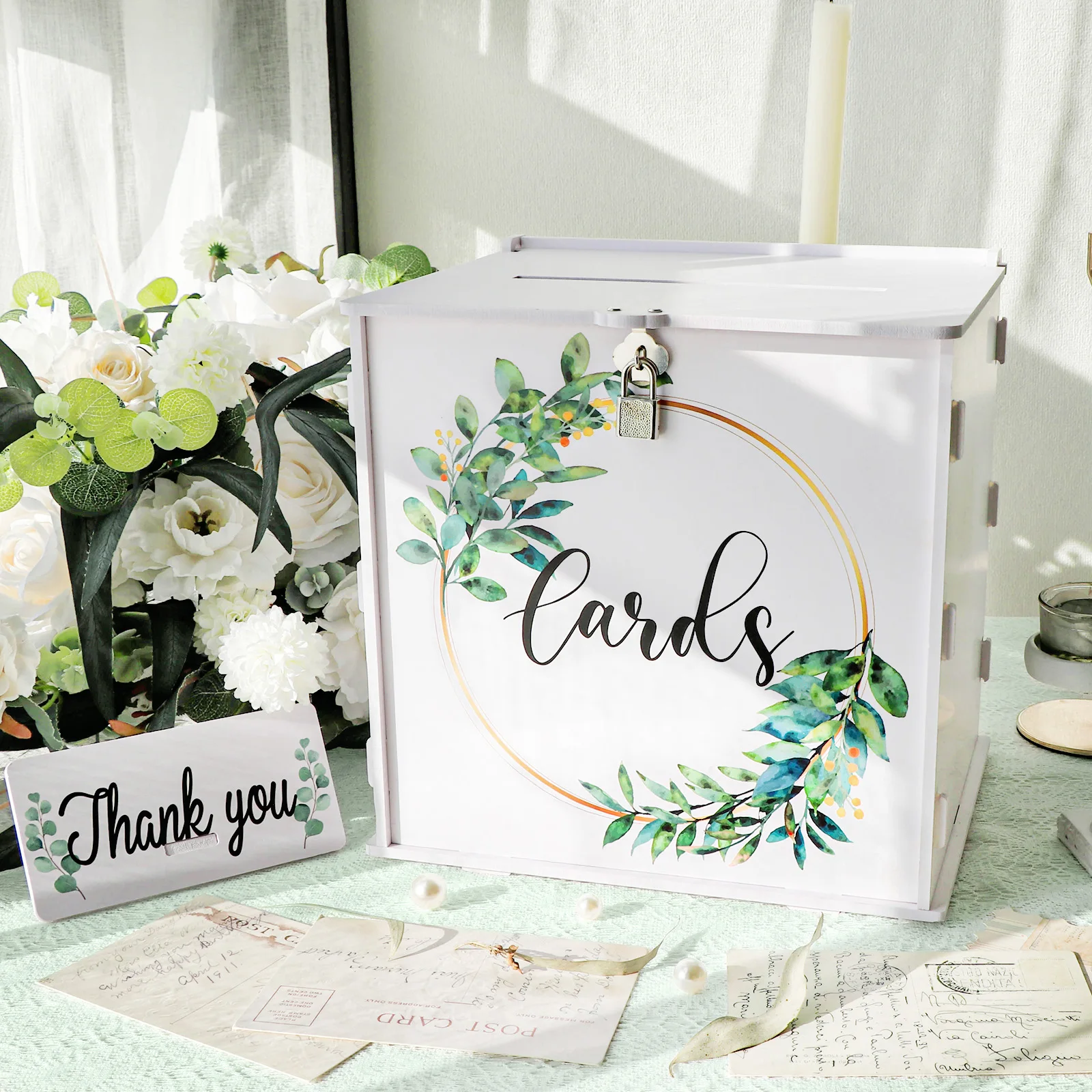 Wedding Card Box with Lock, PVC Wedding Card Boxes for Reception, White Wedding Box for Cards and Money, Envelope Money Box
Wedding Card Box with Lock, PVC Wedding Card Boxes for Reception, White Wedding Box for Cards and Money, Envelope Money Box