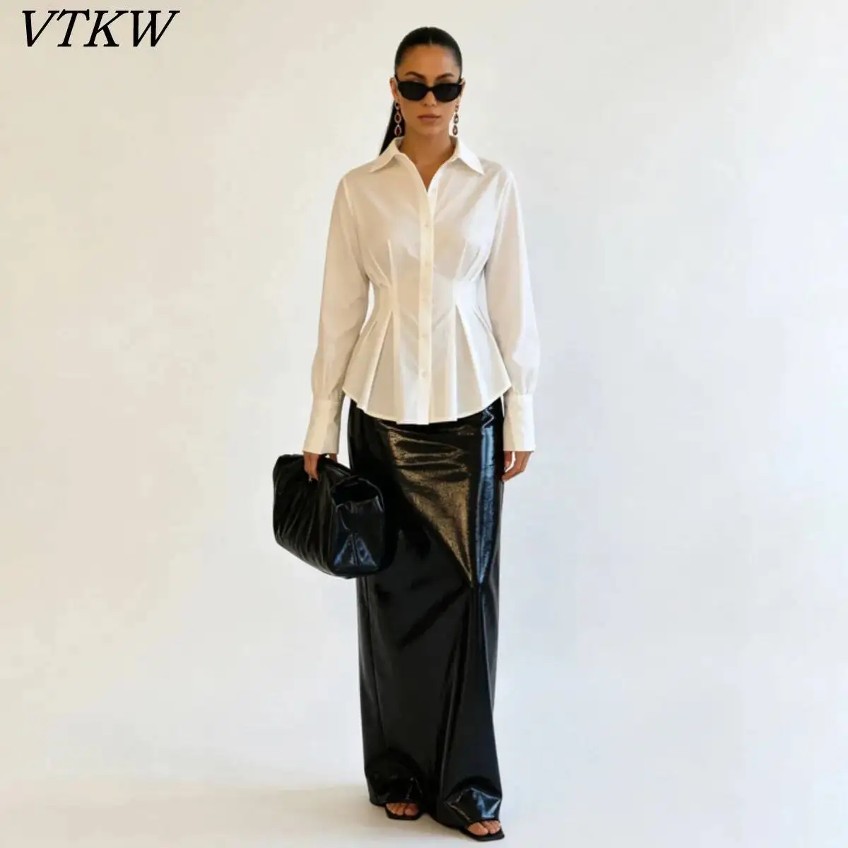 VTKW 2026 New Women Shirt Long Sleeve Button Down Back Lace Up Corset Waist Peplum Hem Slim Fit Office Casual Blouse
VTKW 2026 New Women Shirt Long Sleeve Button Down Back Lace Up Corset Waist Peplum Hem Slim Fit Office Casual Blouse